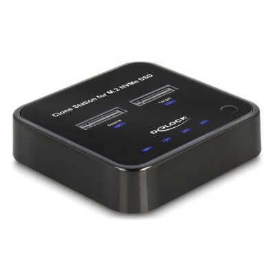 DELOCK docking station για M.2 NVMe SSD 64177, 2 θέσεων, 10Gbps, clone function, μαύρο