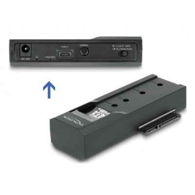 DELOCK docking station για M.2 NVMe/SATA ή 2.5"/3.5" SSD/HDD 64253, 10Gbps, μαύρο
