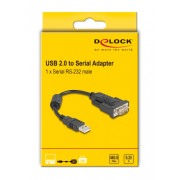 DELOCK αντάπορας USB σε RS-232 64276, 460.8Kbps, 0.25m, μαύρος