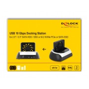 DELOCK docking station 64280 για M.2 NVMe/SATA SSD & HDD, 10Gbps, μαύρο