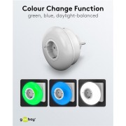 GOOBAY LED φωτιστικό νυκτός 64567, πρίζα schuko, 3 χρώματα φωτός, 6500K