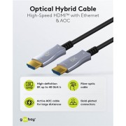 GOOBAY καλώδιο HDMI 2.1 65560 με Ethernet, 8K/60Hz, 48 Gbps, 30m, μαύρο