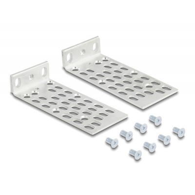 DELOCK σετ βάσεις τοποθέτησης για rack 66236, ασημί, 2τμχ