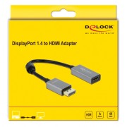 DELOCK αντάπτορας DisplayPort 1.4 σε HDMI 66436, 4K/60Hz, active, γκρι