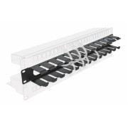 DELOCK cable management 66550 για rack 19"/1U, μεταλλικό, μαύρο