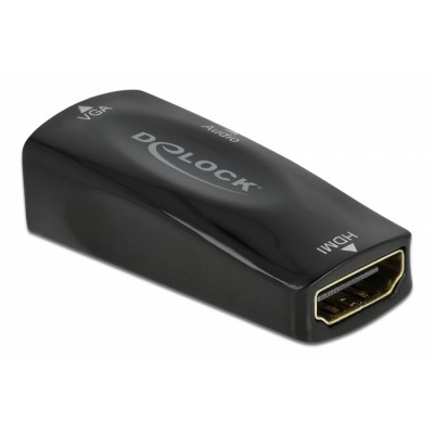 DELOCK αντάπτορας HDMI σε VGA 66560, με audio, 1080p/60Hz, μαύρος