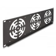 DELOCK κάλυμμα για 3x 120mm ανεμιστήρες 66747 για rack 19"/3U, μεταλλικό, μαύρο