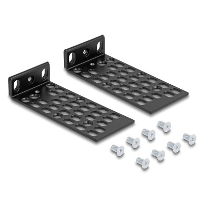 DELOCK σετ βάσεις τοποθέτησης για rack 67281, μαύρο, 2τμχ