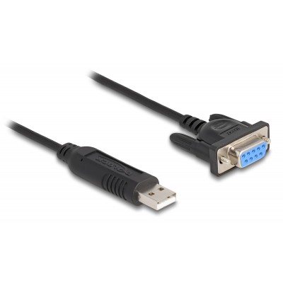 DELOCK καλώδιο USB σε RS-232 67382, 921.6Kbps, 1.8m, μαύρο