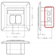 GOOBAY επιτοίχια πρίζα CAT 6 68244, 2x RJ45, 80x80mm, λευκή