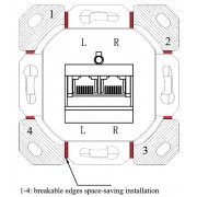 GOOBAY επιτοίχια πρίζα CAT 6 68244, 2x RJ45, 80x80mm, λευκή