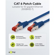 GOOBAY καλώδιο δικτύου 68271, CAT 6 S/FTP, copper, 250MHz, 7.5m, μπλε