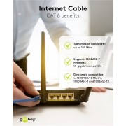GOOBAY καλώδιο δικτύου 68288, CAT 6 S/FTP, copper, 250MHz, 0.50m, πράσινο