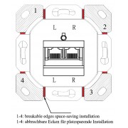 GOOBAY επιτοίχια πρίζα CAT 6a 68572, 2x RJ45, 80x80mm, λευκή