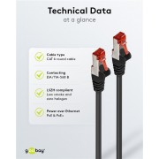 GOOBAY καλώδιο δικτύου 68694, CAT 6 S/FTP, copper, 250MHz, 10m, μαύρο