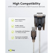 GOOBAY καλώδιο USB σε RS-232 68875, 1 Mbit/s, 1.5m, διάφανο
