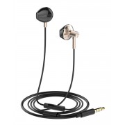 LDNIO earphones με μικρόφωνο HP09, 3.5mm σύνδεση, Φ13mm, 1.2m, ροζ χρυσό