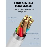 LDNIO καλώδιο Lightning σε USB-C LC611I, 30W PD, 1m, λευκό