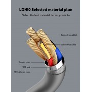 LDNIO καλώδιο USB-C σε USB-C LC671C, 65W PD, 1m, γκρι