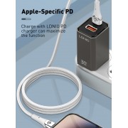 LDNIO καλώδιο Lightning σε USB-C LC861I, 30W PD, 1m, γκρι