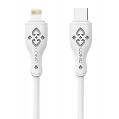 LDNIO καλώδιο Lightning σε USB-C LC812I, 30W PD, 2m, λευκό