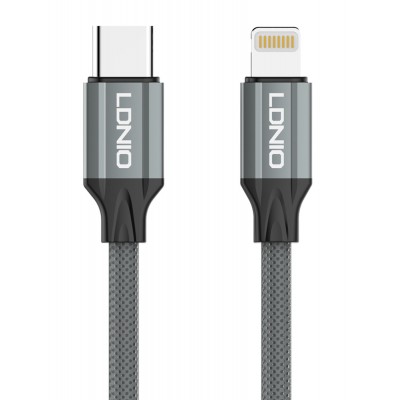 LDNIO καλώδιο Lightning σε USB-C LC442I, 30W PD, 2m, γκρι