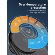 LDNIO ασύρματος φορτιστής WL02 με LED φωτισμό, 3 σε 1, 15W, μαύρος