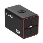 LDNIO φορτιστής μοτοσυκλέτας C108 με καλώδιο, USB/USB-C, 60W, μαύρος