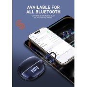 LDNIO earphones με θήκη φόρτισης T09, OWS, Φ10mm, 35/400mAh, μπλε