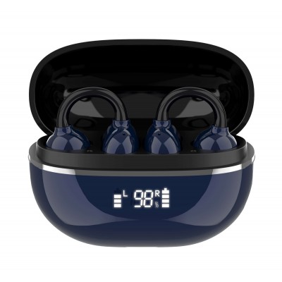 LDNIO earphones με θήκη φόρτισης T09, OWS, Φ10mm, 35/400mAh, μπλε