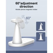 LDNIO ασύρματος φορτιστής WL01 με LED φωτισμό, 3 σε 1, 15W, λευκός