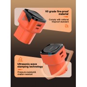 LDNIO φορτιστής τοίχου Q2420 με καλώδιο, USB/USB-C, 45W, universal πρίζα, πορτοκαλί