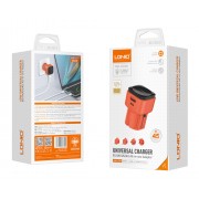 LDNIO φορτιστής τοίχου Q2420 με καλώδιο, USB/USB-C, 45W, universal πρίζα, πορτοκαλί