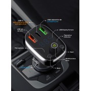 LDNIO FM Transmitter & φορτιστής C704Q, 2x USB/1x USB-C, 36W, Bluetooth, μαύρο