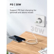 LDNIO καλώδιο Lightning σε USB-C LC121I, 30W PD, 1m, λευκό