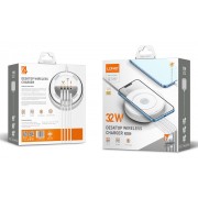 LDNIO σταθμός φόρτισης AW003, USB-C/3x USB/wireless, 32W, PD/QC, λευκός