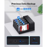 ORICO docking station για 2.5" ή 3.5" SATA HDD/SSD 6558US3-C, 5 θέσεων, 5Gbps, clone function, μαύρο