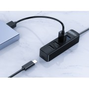 ORICO USB hub TWU32-4A, 4x θυρών, USB 3.0, 5Gbps, USB σύνδεση, μαύρο