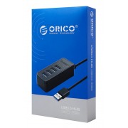 ORICO USB hub W5P-U3, 4x θυρών, USB 3.0, 5Gbps, USB σύνδεση, 1m καλώδιο, μαύρο