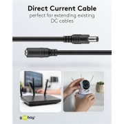 GOOBAY καλώδιο προέκτασης τροφοδοσίας 71400, 5.5x2.1mm, 10m, μαύρο