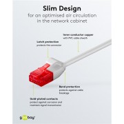 GOOBAY καλώδιο δικτύου 71545, CAT 6 U/UTP, slim, copper, 250MHz, 0.15m, γκρι