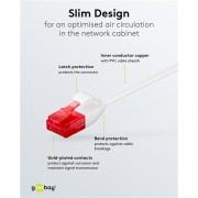GOOBAY καλώδιο δικτύου 71549, CAT 6 U/UTP, slim, copper, 250MHz, 0.15m, λευκό