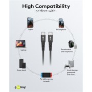 GOOBAY καλώδιο USB-C 73955, 60W, 480Mbps, 3m, μαύρο