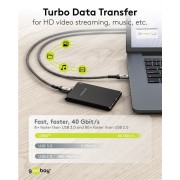 GOOBAY καλώδιο USB-C 74210, USB4, 240W, 40Gbps, 8K/60Hz, 0.50m, γκρι