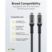 GOOBAY καλώδιο USB-C 74210, USB4, 240W, 40Gbps, 8K/60Hz, 0.50m, γκρι