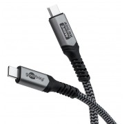 GOOBAY καλώδιο USB-C 74210, USB4, 240W, 40Gbps, 8K/60Hz, 0.50m, γκρι