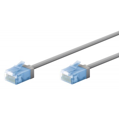 GOOBAY καλώδιο δικτύου 74221, CAT 6A U/UTP, ultra slim, copper, 500MHz, 0.5m, γκρι