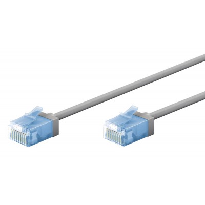 GOOBAY καλώδιο δικτύου 74222, CAT 6A U/UTP, ultra slim, copper, 500MHz, 1m, γκρι