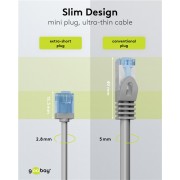GOOBAY καλώδιο δικτύου 74225, CAT 6A U/UTP, slim, copper, 500MHz, 5m, γκρι