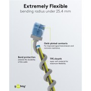 GOOBAY καλώδιο δικτύου 74227, CAT 6A U/UTP, slim, copper, 500MHz, 10m, γκρι
